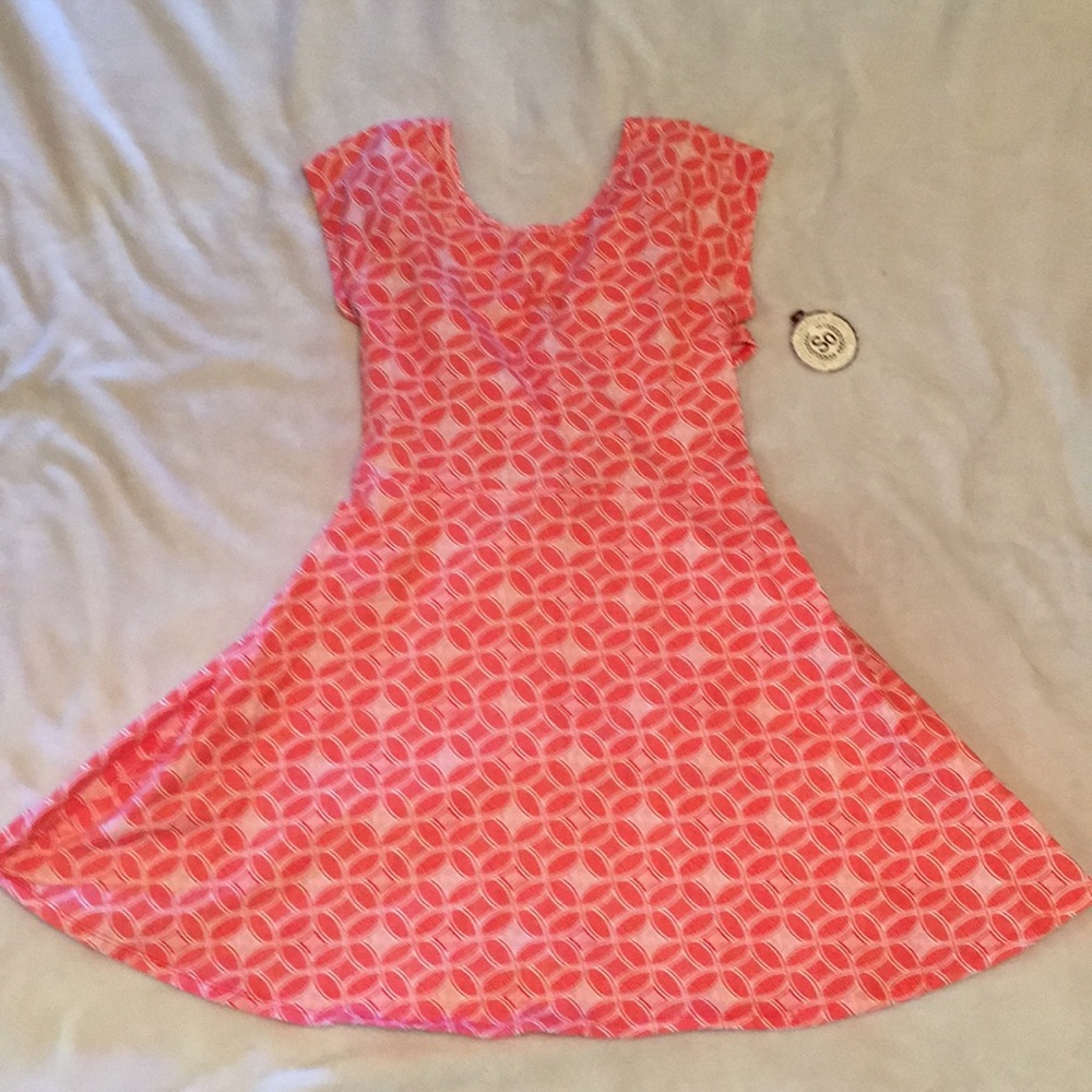 Orange floral mini dress